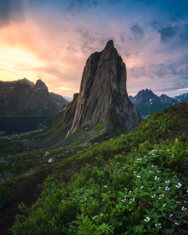 senja, norway, sunrise, mountains Senja фото превью