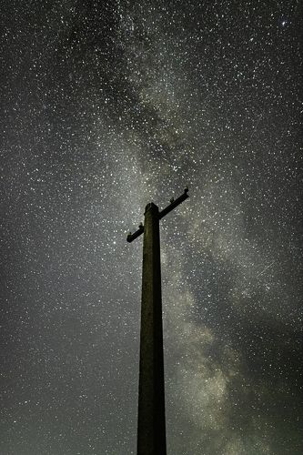 Abandoned telegraph post
