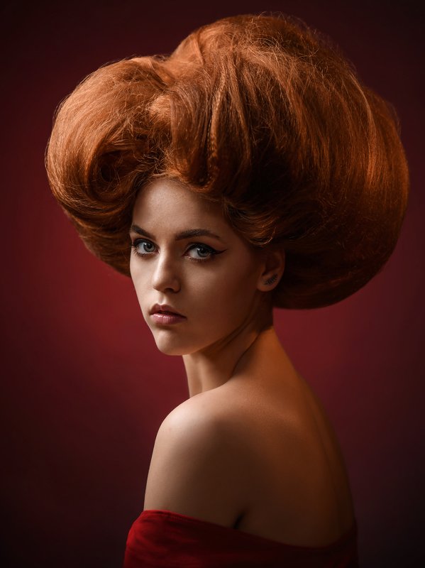 девушка, рыжая, прическа, студия *** фото превью