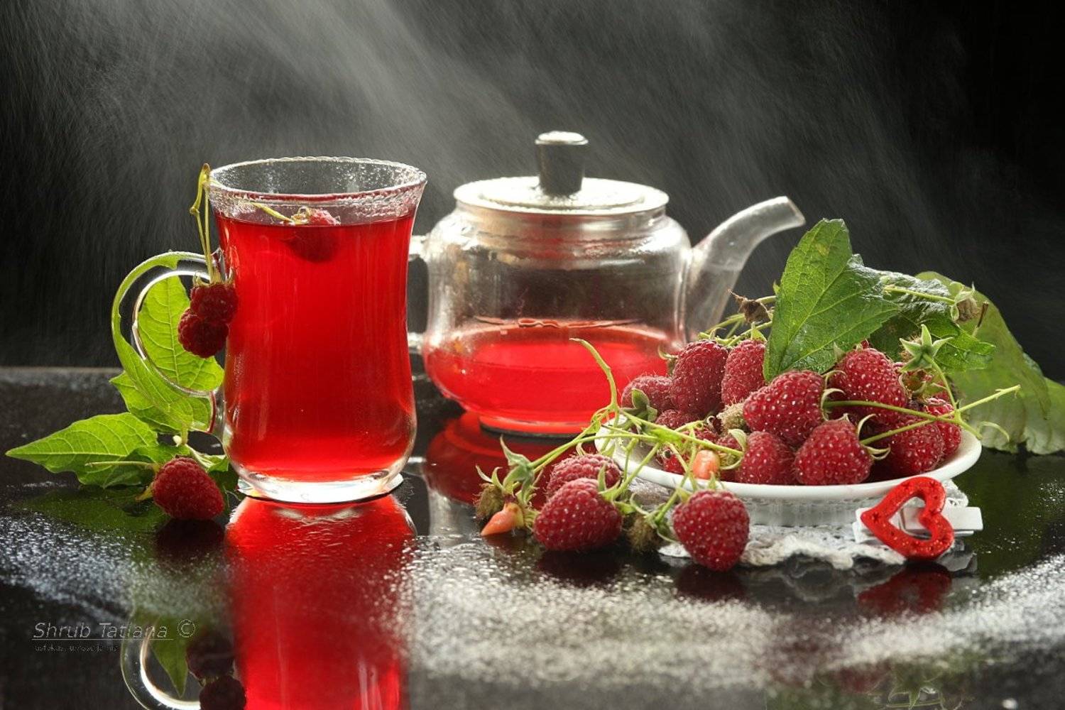 ягоды, малина, напиток, чайник, чашка, Шруб (Беляева) Татьяна