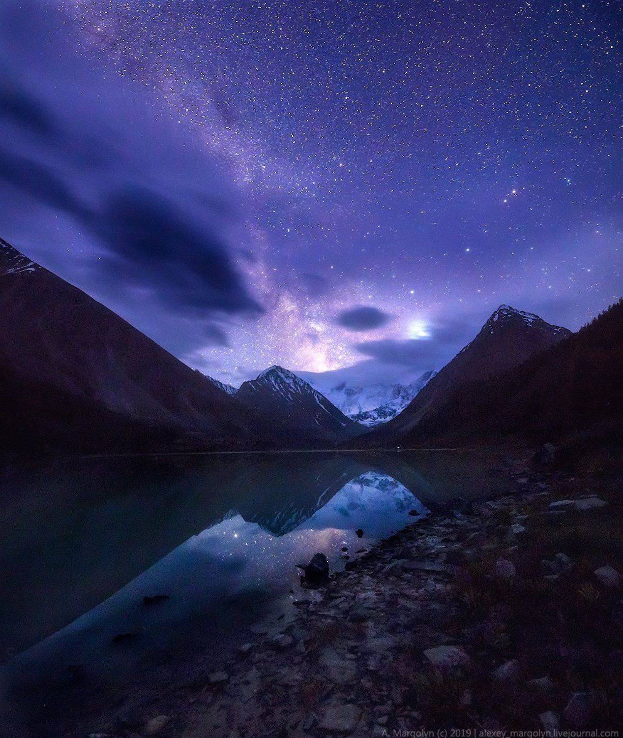 алтай, горы, белуха, аккем, ночь, Алексей Марголин