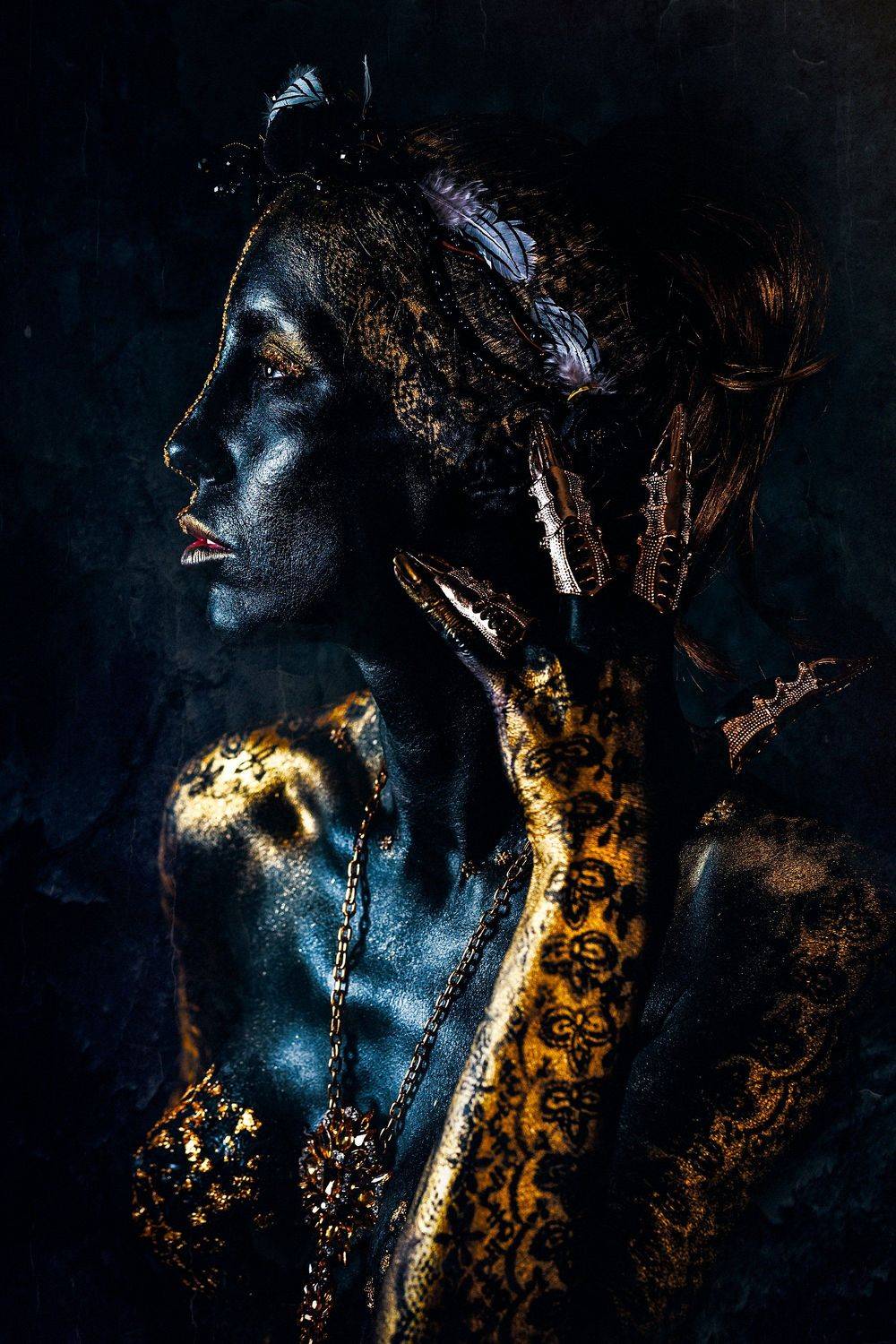 woman, portrait, conceptual, studio, bodyart, Руслан Болгов (Axe)