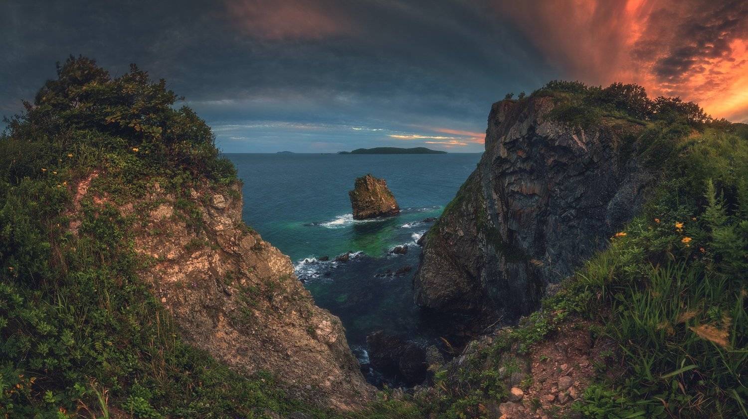 вечер, море, скалы, Андрей Кровлин