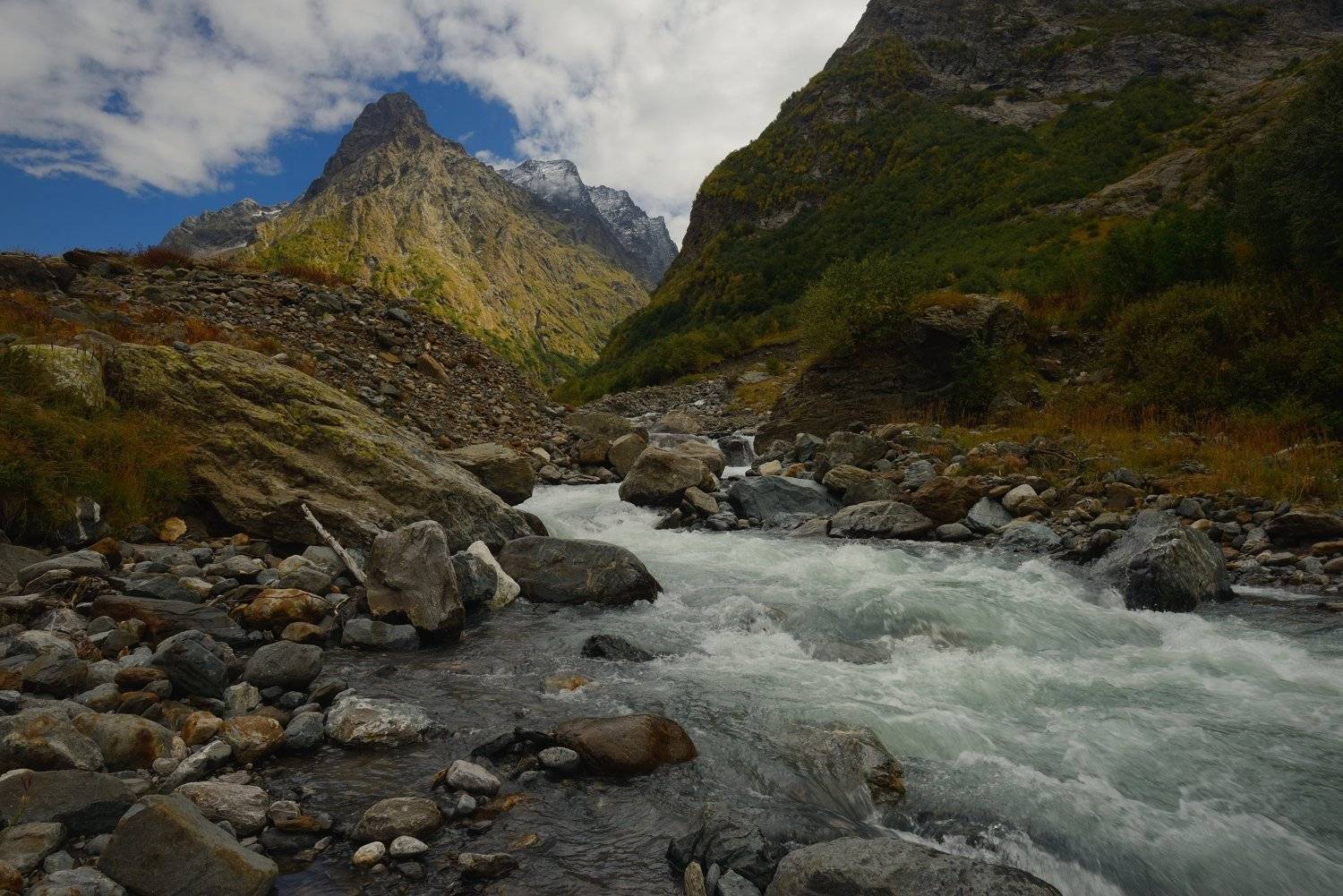 горы осень река домбай, Александр Жарников