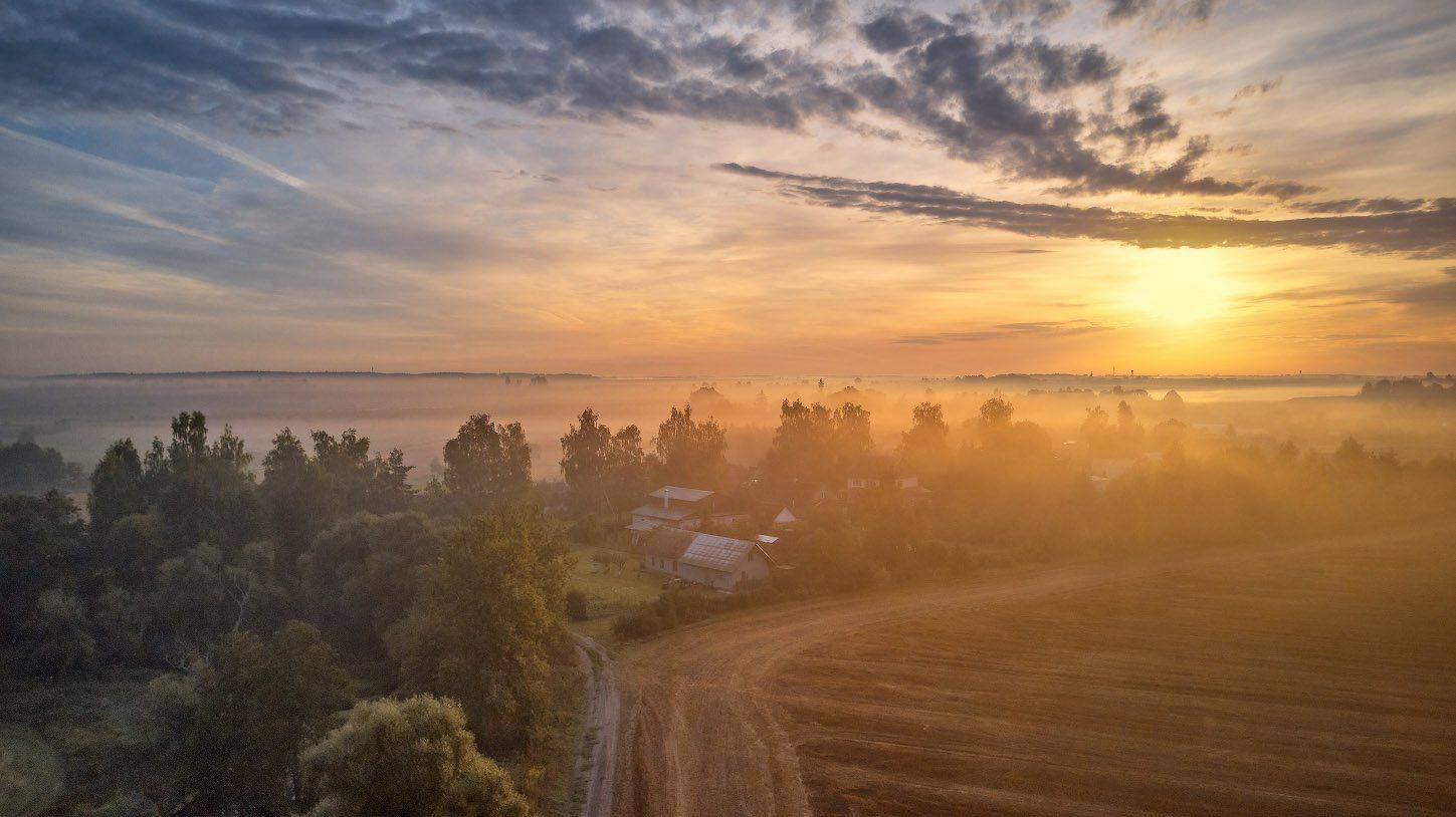 август, беларусь, лето, поля, рассвет, река, туман, уса, утро, Вейзе Максим