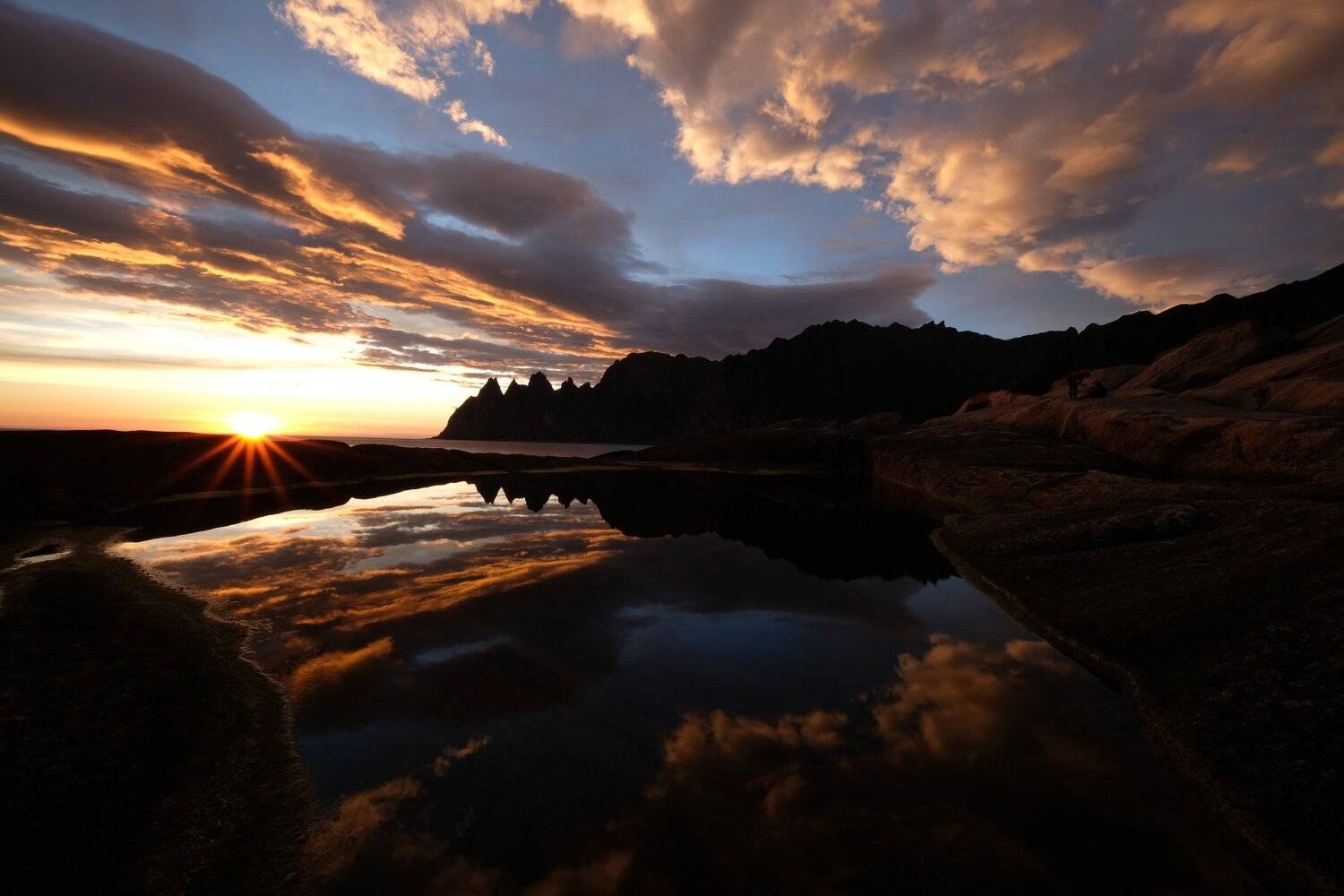 landscape, nature, reflection, sky, colors, Norway, sunset, summer, mood, sun, light, mountain, seascape,, Svetlana Povarova Ree