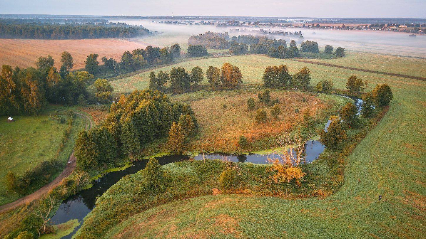 август, беларусь, лето, поля, рассвет, река, туман, уса, утро, Вейзе Максим