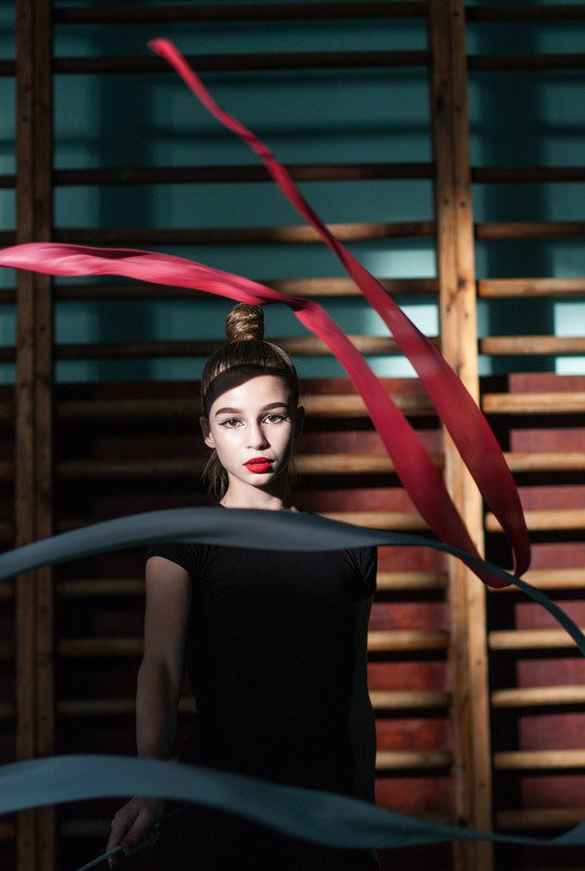 художественная гимпастика, девочки, портрет, спорт, макияж Red mood фото превью