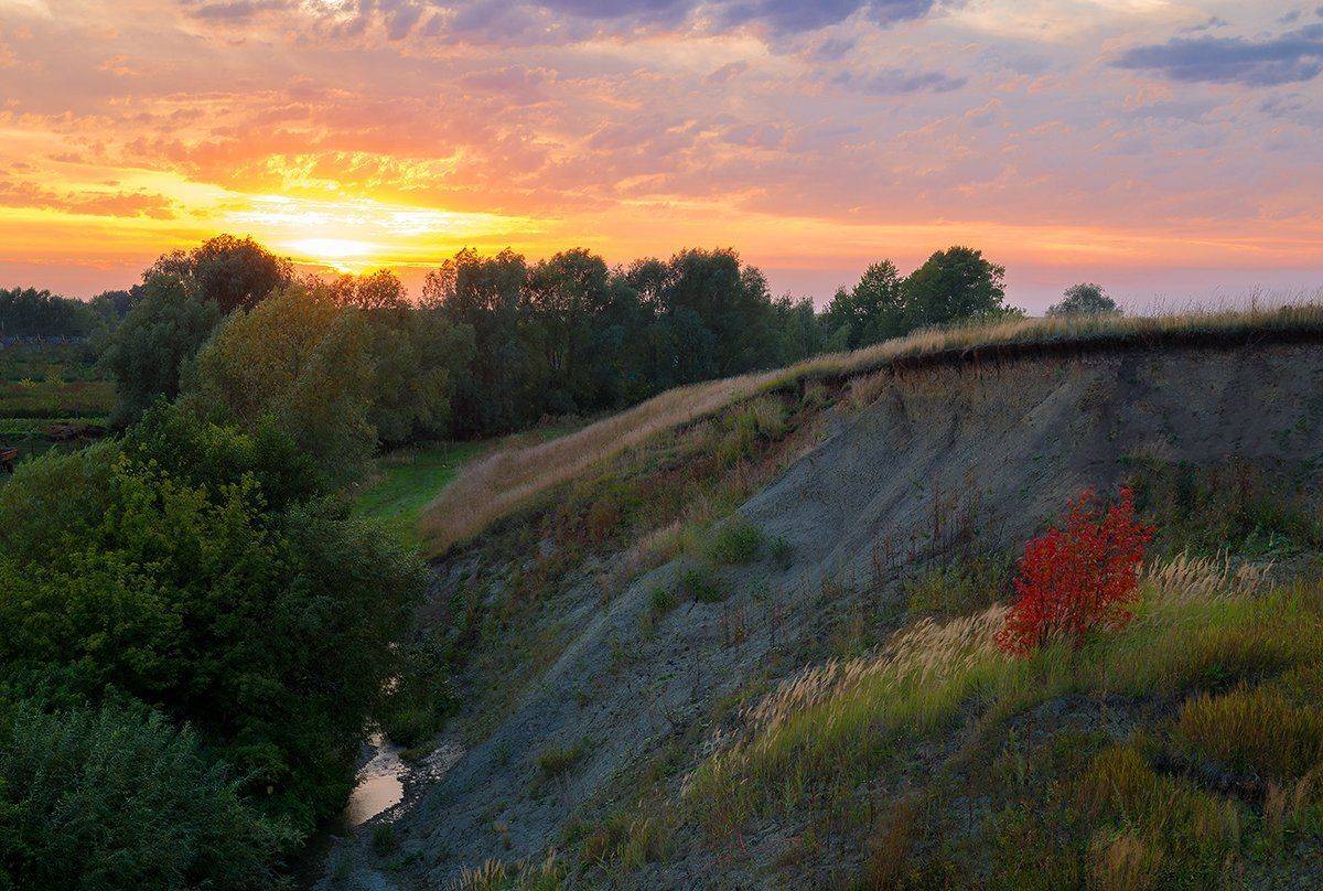 осень, закат, Владислав Никишин