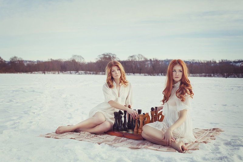 девушка, сказка, природа, шахматы, красота, портрет Chess фото превью