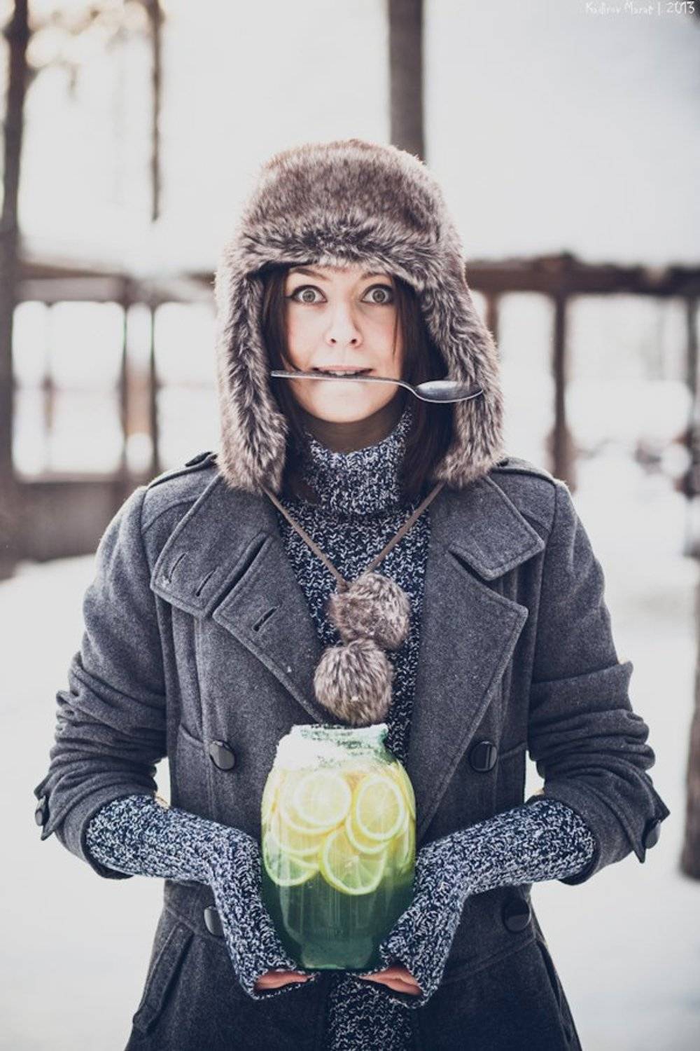 portrait, girl, winter. lemon, Marat