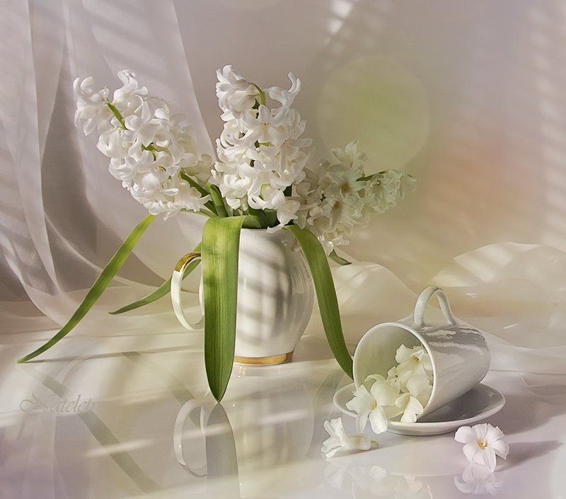 натюрморт, цветы, гиацинт, игрушка Немного солнца в мартовскую метель фото превью