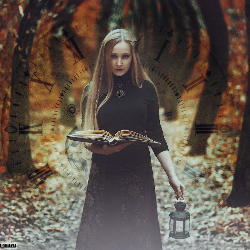 forest, witch, lantern, book Forest witch фото превью