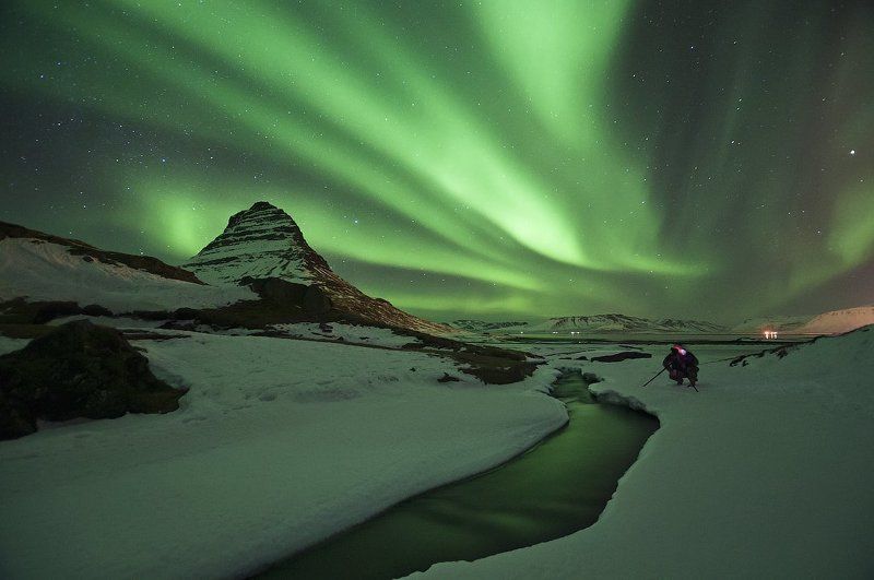 iceland, kirkjufell, grundafjordur midnight dancer #3 фото превью