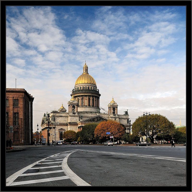 петербург, центр, исакий, квадрат Postcard of St. Isaac\'s Cathedral фото превью
