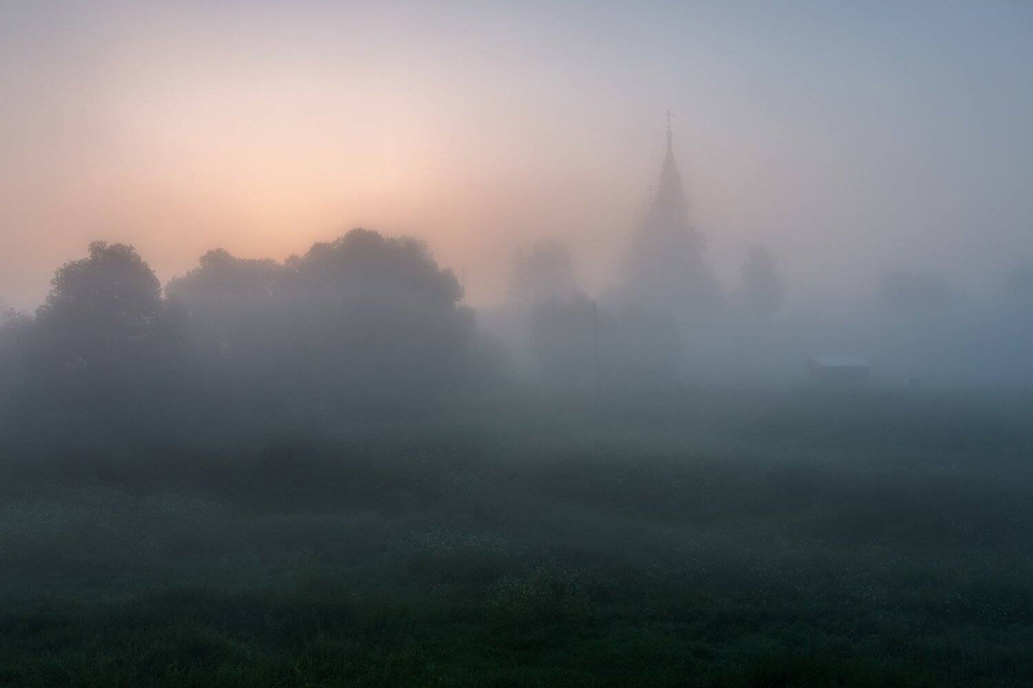 туман, Валищево, Московская область, пейзаж, утро, рассвет, природа, Мартыненко Дмитрий