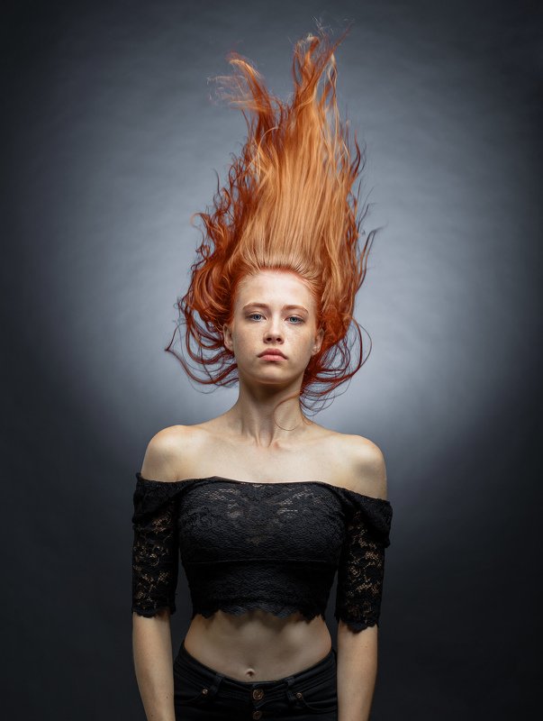 женский портрет,студийный портрет,красивая девушка,арт,рыжие Далия фото превью