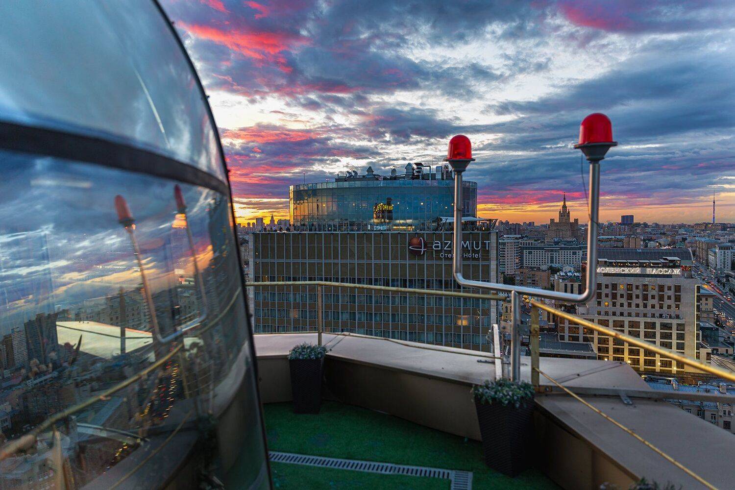 отель; азимут; золотое кольцо; закат; солнце; небо; пейзаж; город, Юрий Шурчков