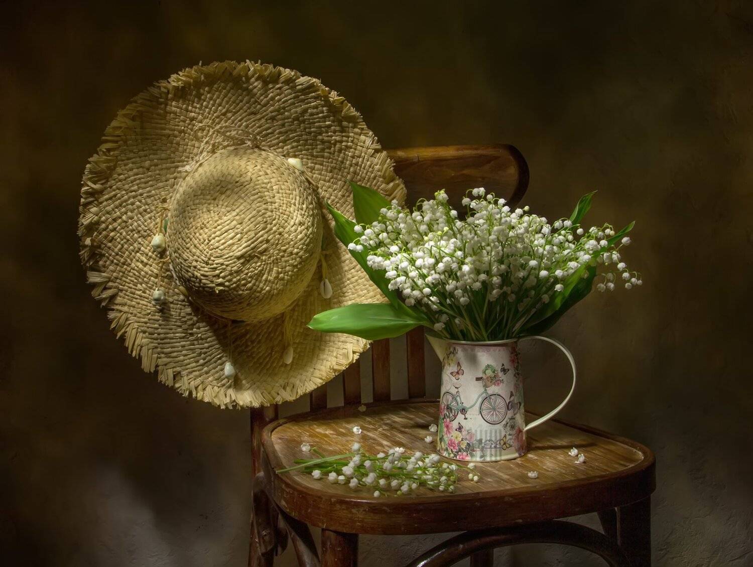 натюрморт, ландыши, шляпа, Татьяна Феденкова