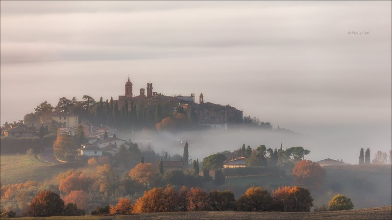 italy,san quirico d \\\' orcia,italia,утро,италия,тоскана,кипарис,toscana,осень,tuscany,cipressi,belvedere,morning,colors Утро туманное фото превью
