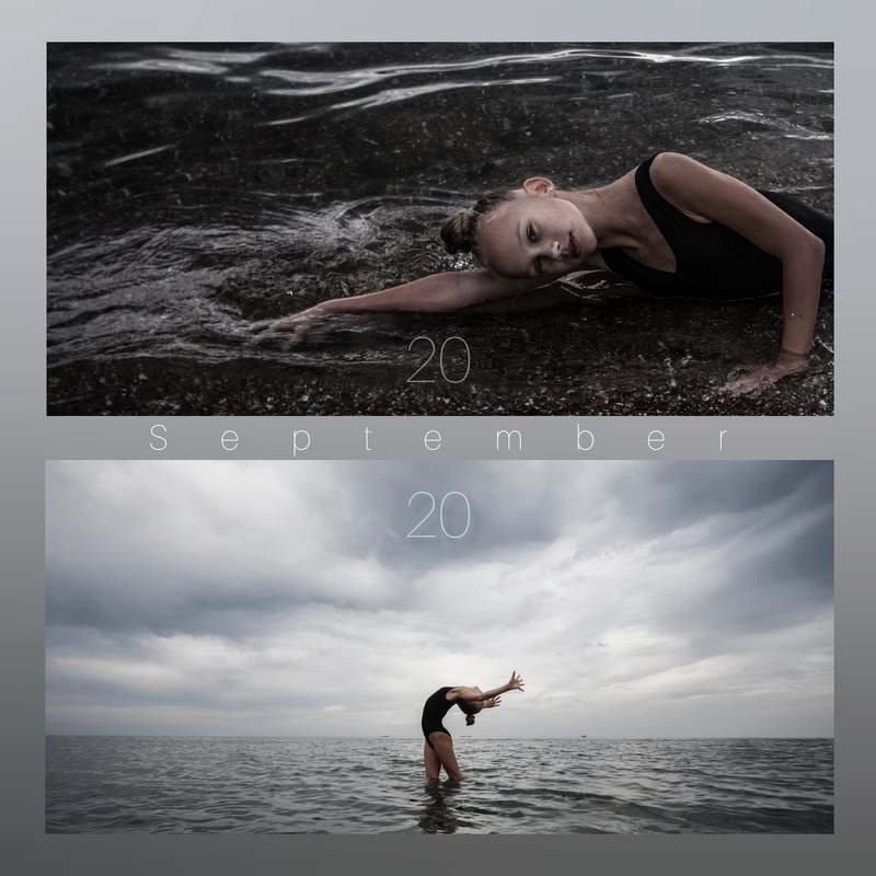 Гибкость, девочка, море, гимнастка, Одесса Постер к сентябрю фото превью