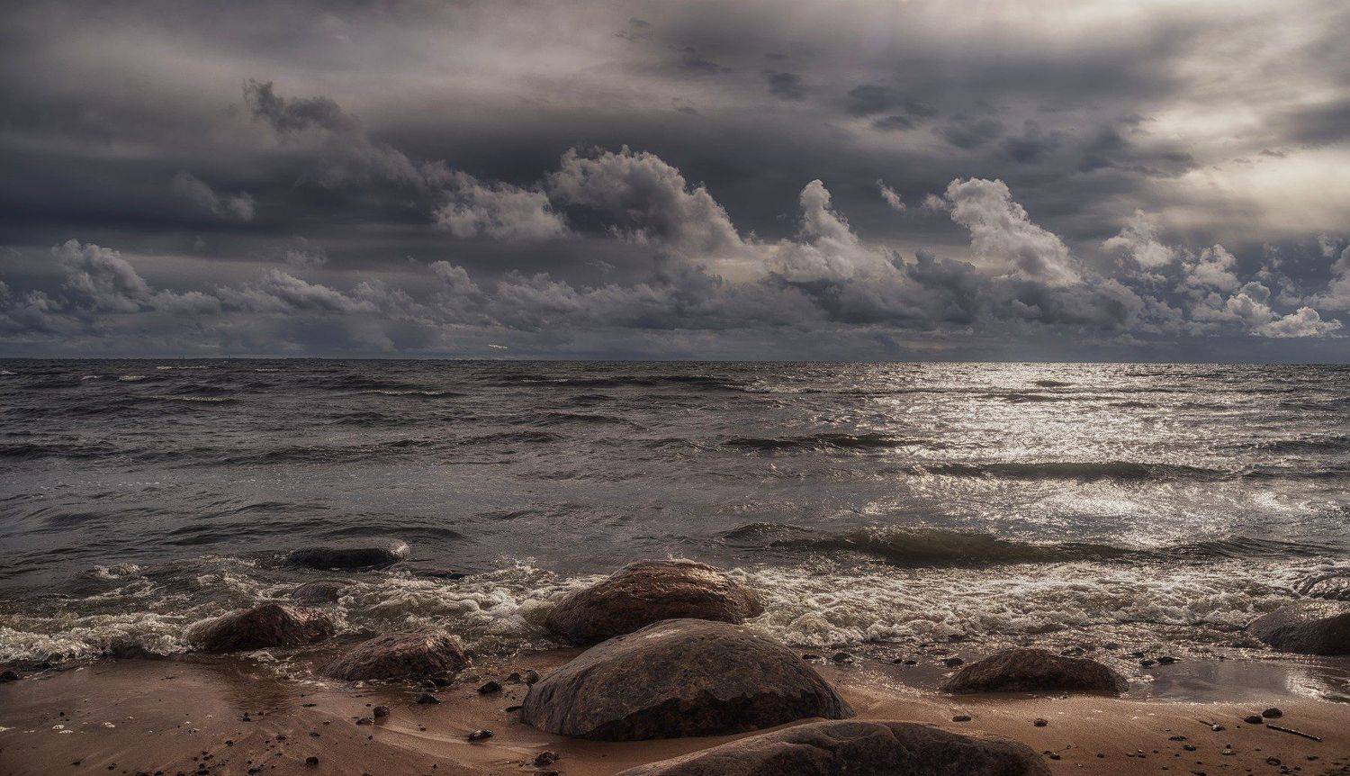пейзаж,море,шторм,ветер,небо,облака,берег,волны,осень, Тамара