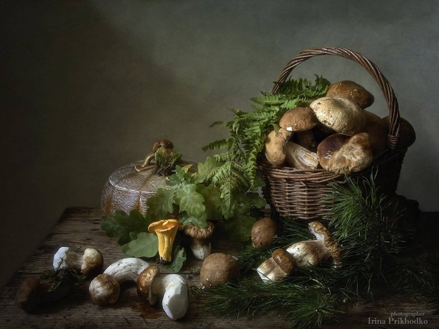 натюрморт, грибы, осень, лесные , боровики, белые грибы, деревенский, Ирина Приходько