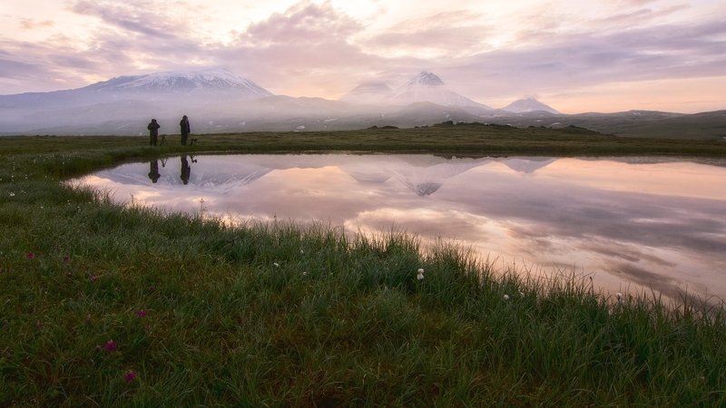 камчатка,вулкан,рассвет,удача. Фотографы за созданием шедевров. фото превью