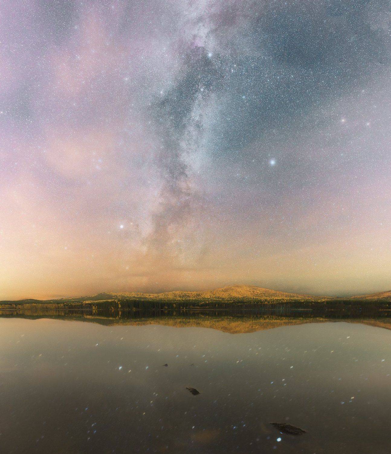 Урал, Сугомак, Млечный путь, Звезды, Ночь, Озеро, Небо , Дмитрий Жучков