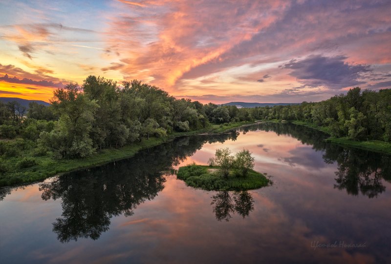 закат, волга *** фото превью