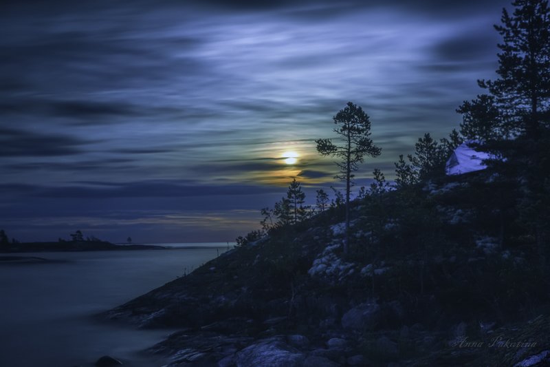 Лунная ночь на Ладоге фото превью