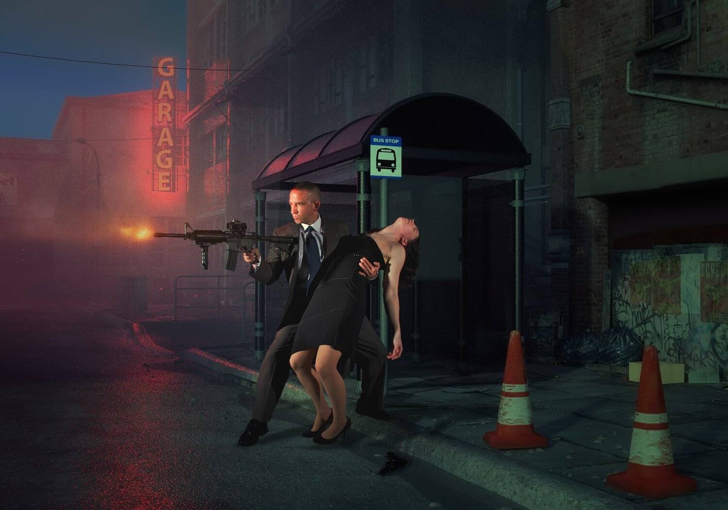 остановка, мужчина, девушка, агенты, Sergii Vidov