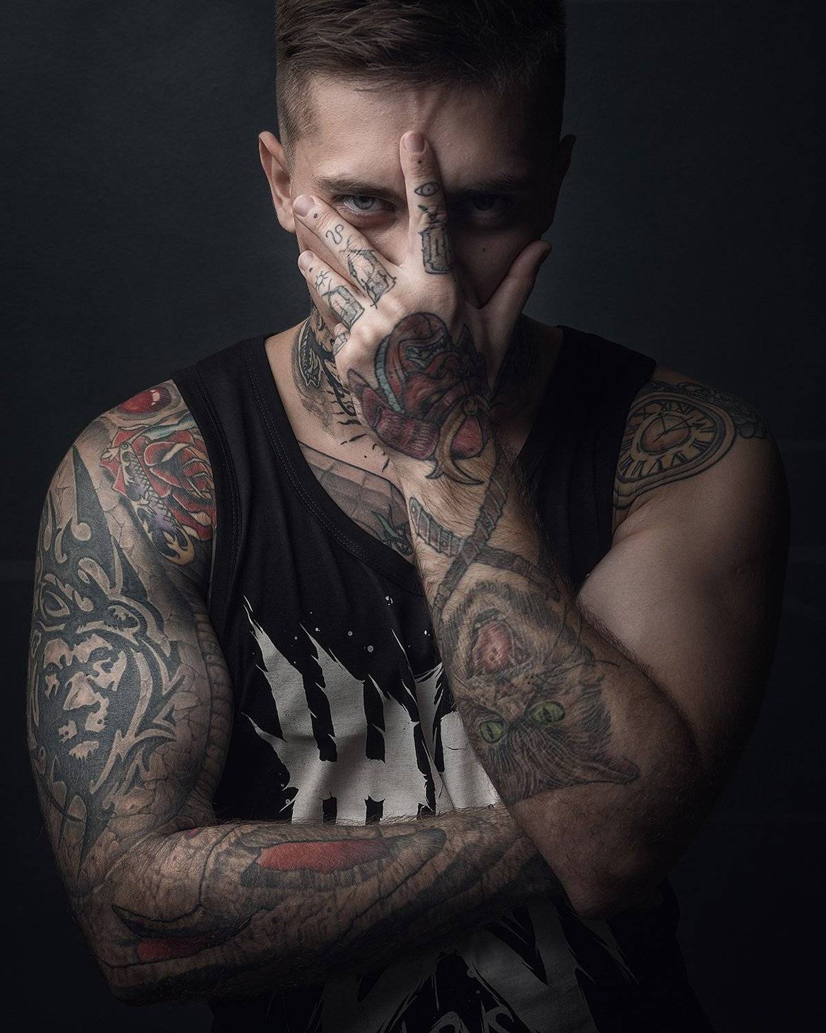 тату, лицо, мужской портрет, студия, Антон Тимошевский
