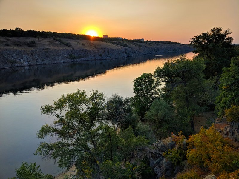 пейзаж,закат,краски,небо,landscape,sky,sunset,река,отражение,вода,дерево,вечер,хортица,релакс *** фото превью