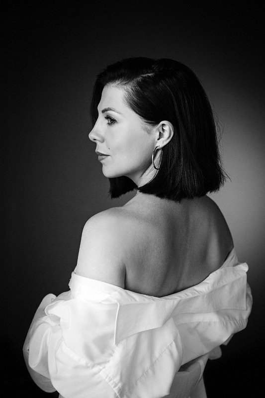 красота, портрет, девушка, чб *** фото превью