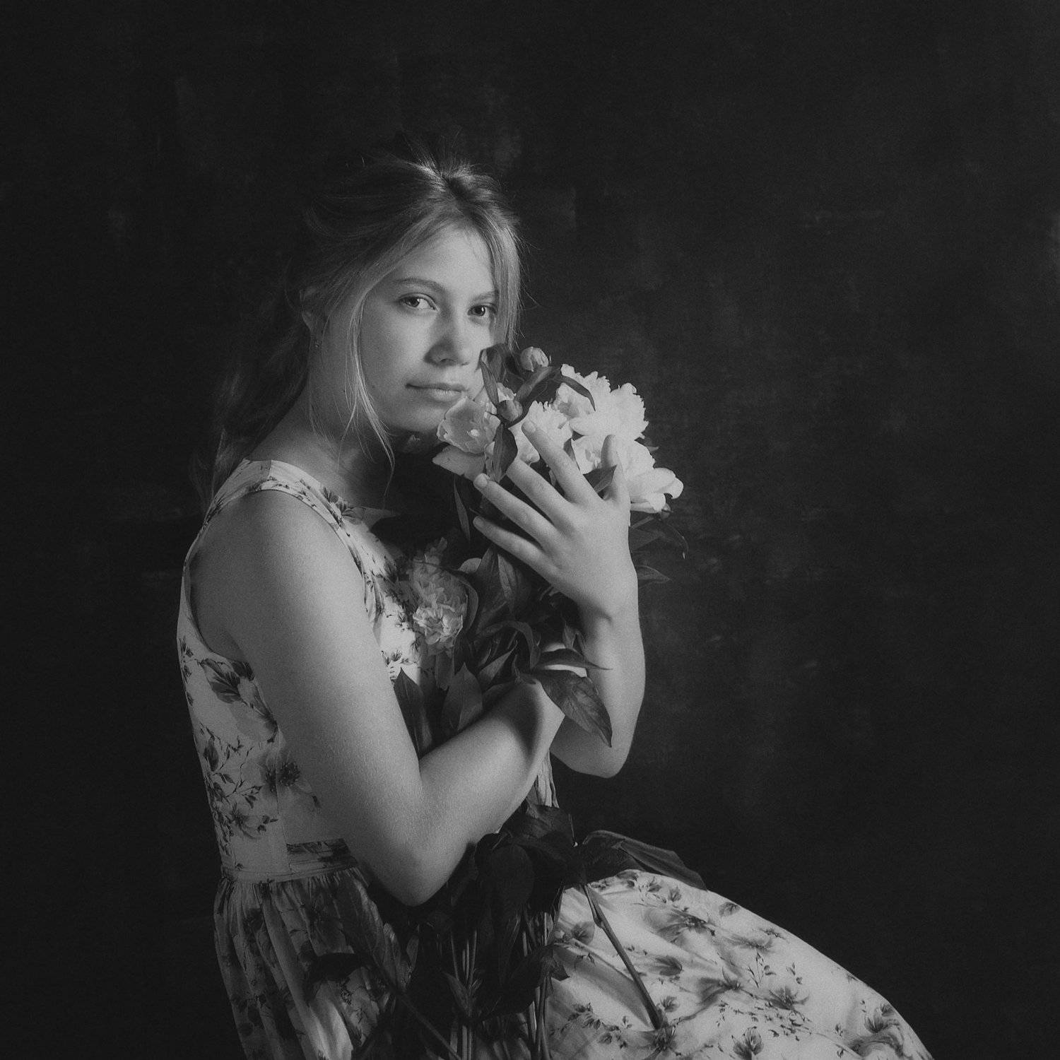 пионы детский портрет постановка художественная фотография, Вера Шамраева