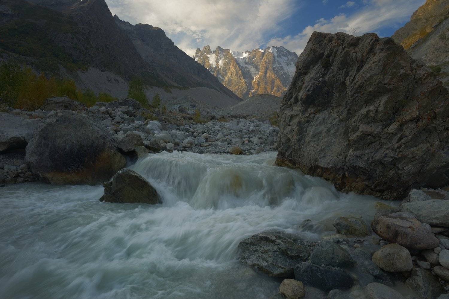 горы осень река утро шхельда, Александр Жарников