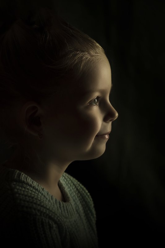 девочка, ребенок, портрет, студия, профиль *** фото превью