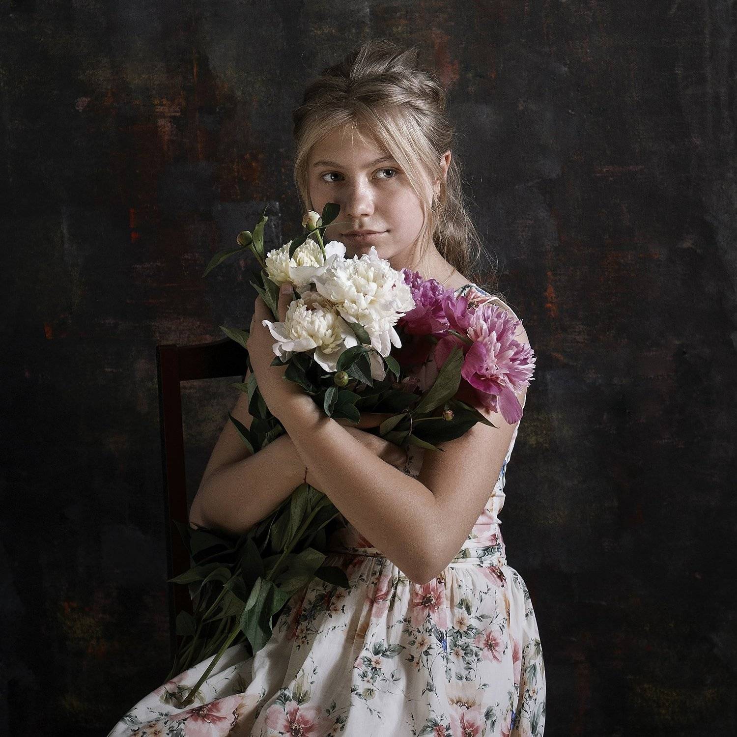 пионы детский портрет постановка художественная фотография, Вера Шамраева