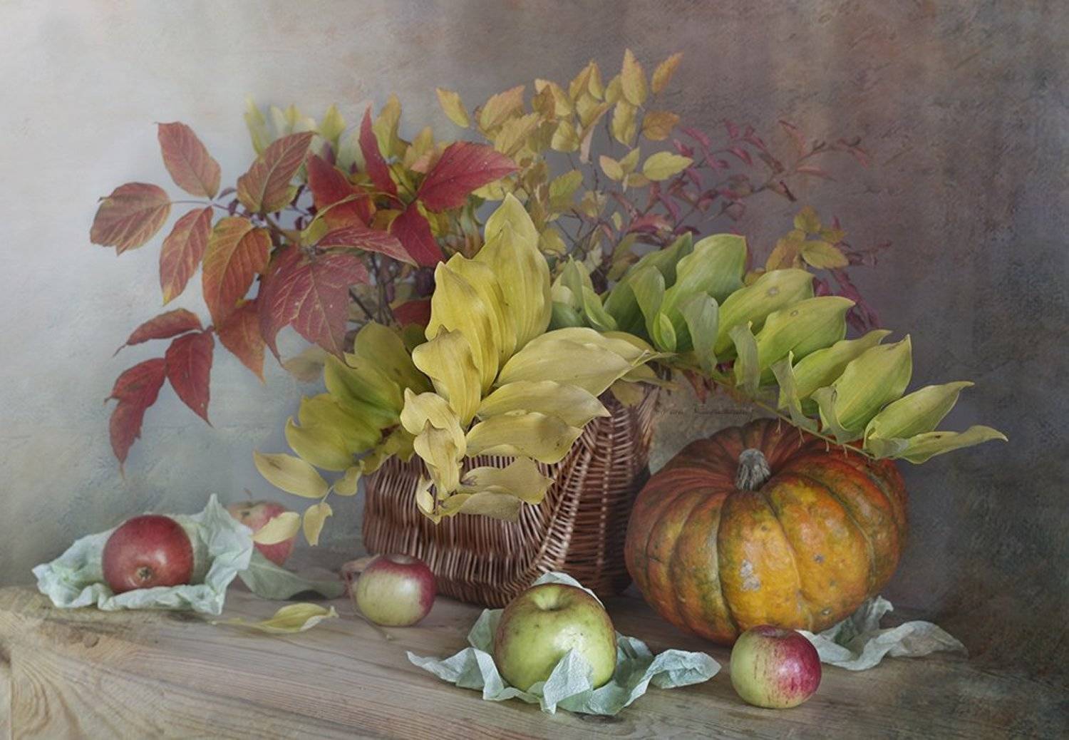 натюрморт ,осень, листва ,тыква ,вера павлухина,, Вера  Павлухина
