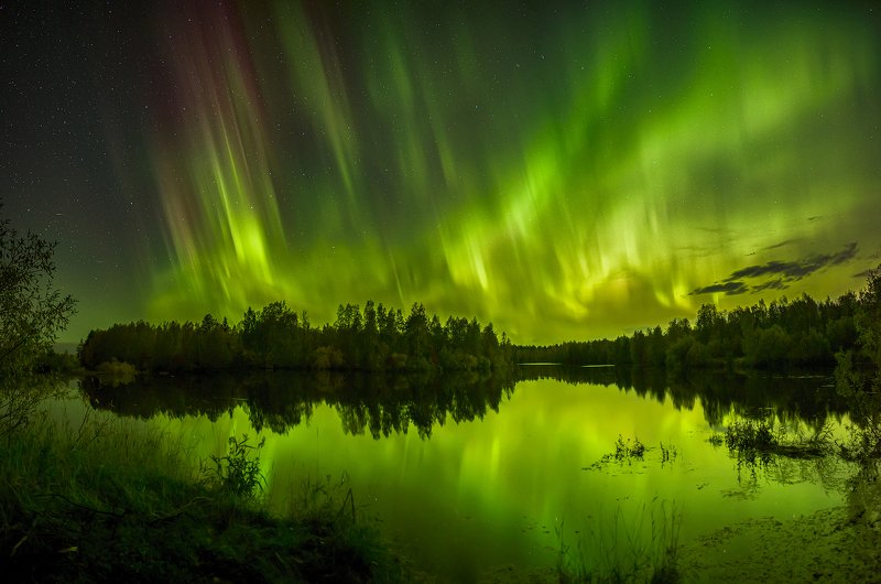 архангельская обасть, ночное фото, белое море, русский север, северное сияние Танец небесных Валькирий фото превью