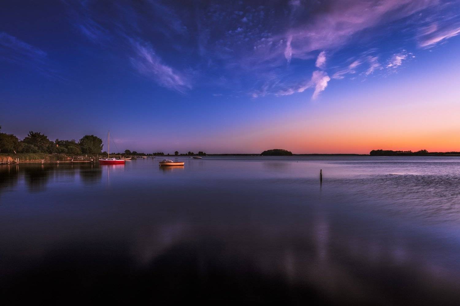 дания, остров, вечер, море, берег, лодки,, Марат Макс.