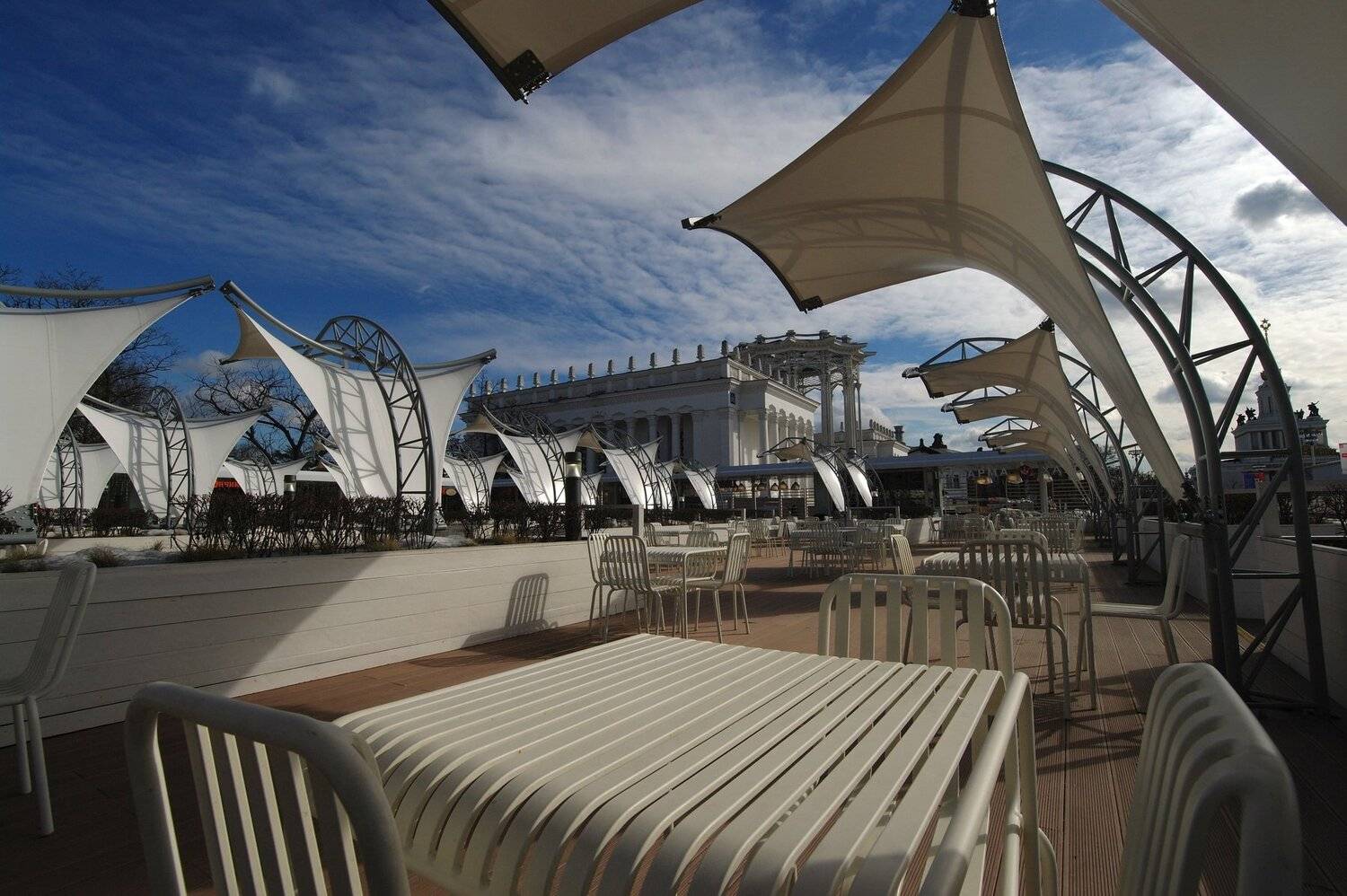 кафе, столики, белый, пустынный, ВДНХ, павильон Узбекистан, павильон Культура, Дмитрий Ткаченко