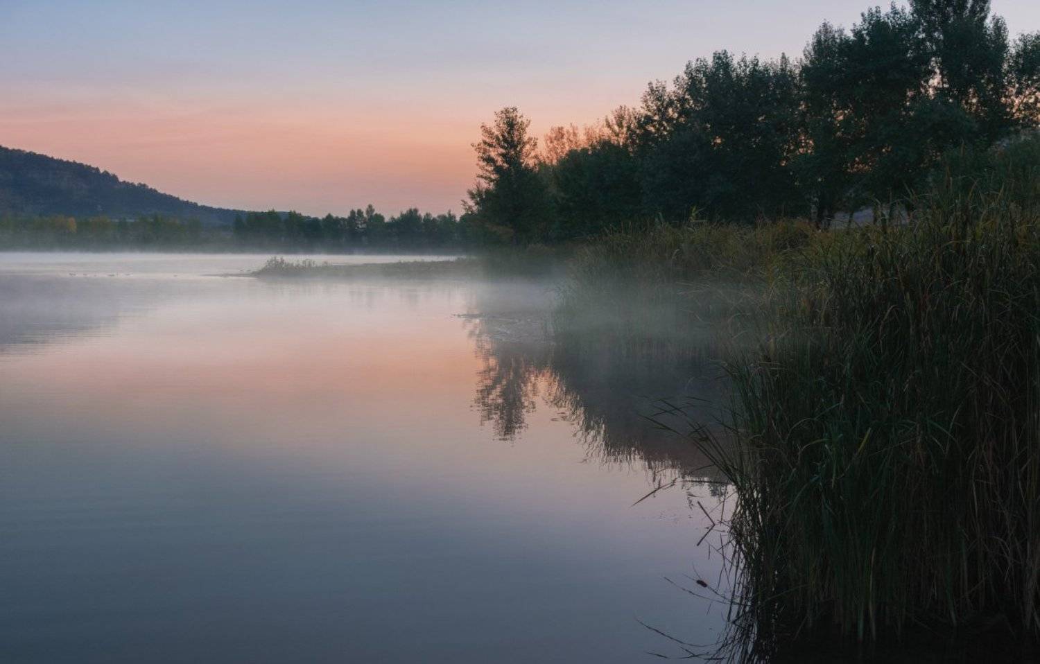 утро, рассвет, туман, вода, озеро, пейзаж, природа, осень,, Алиева Татьяна